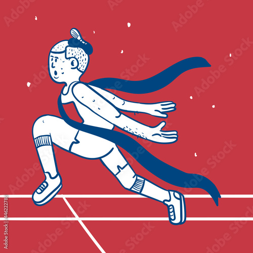 Runner winning marathon vector