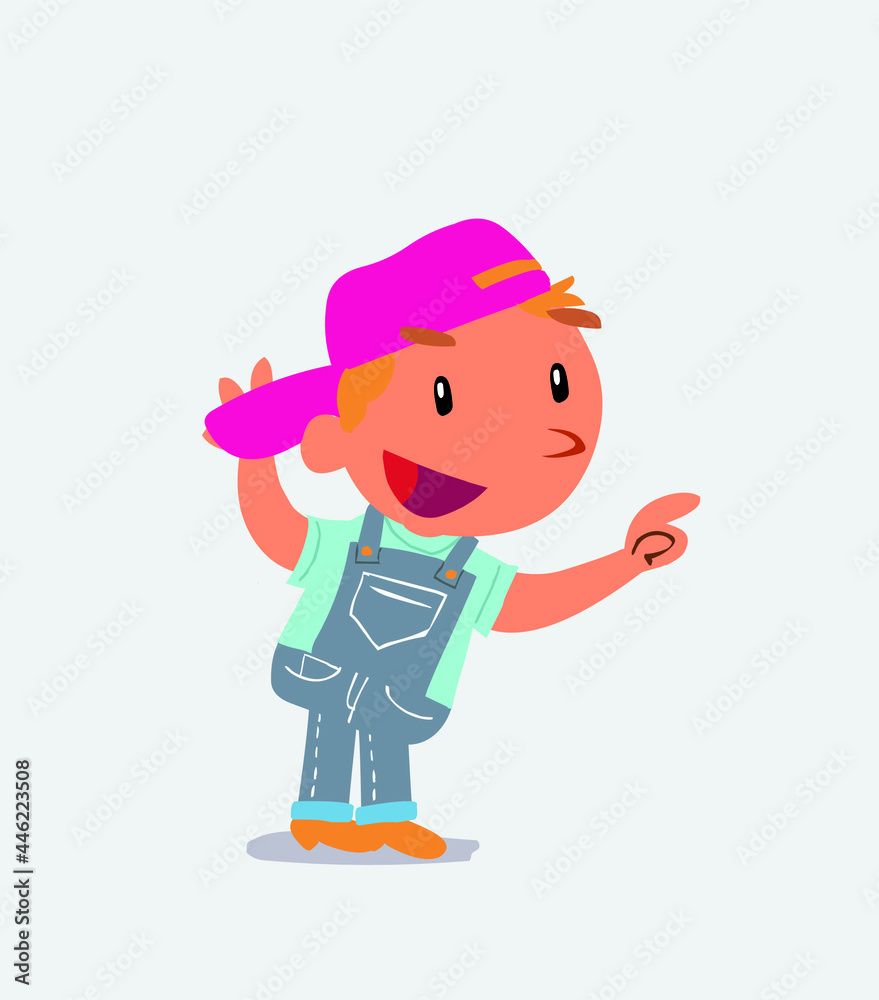 cartoon character of little boy on jeans pointing while arguing cartoon character of little boy on jeans pointing while arguing