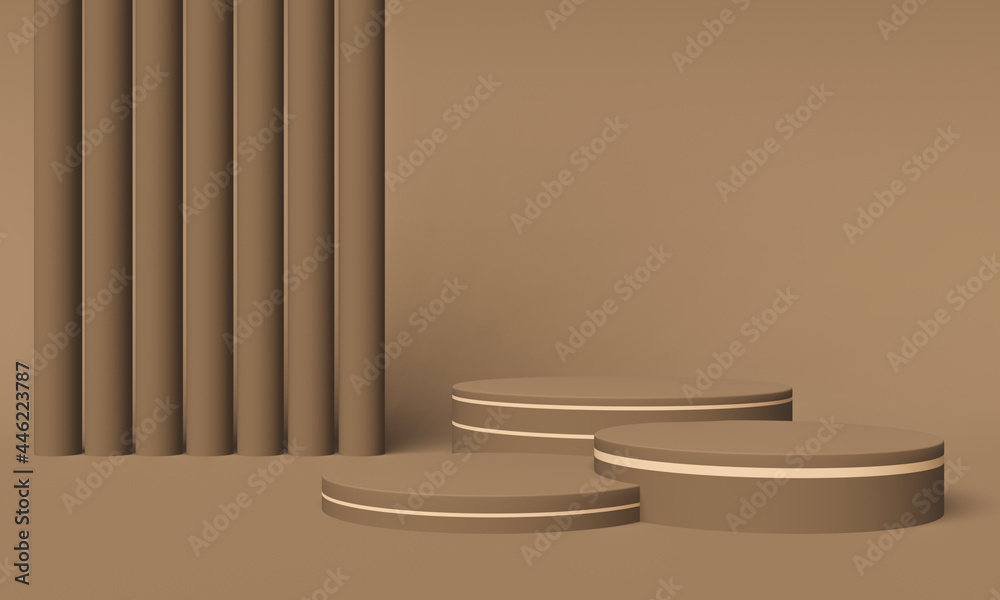 Obraz premium Brown podium. Geometric product stand.