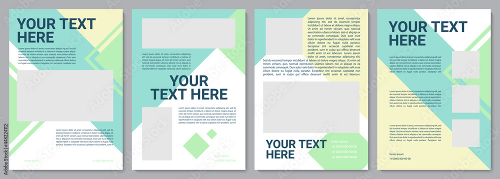 Childcare brochure template. Informational article. Flyer, booklet, leaflet print, cover design with copy space. Your text here. Vector layouts for magazines, annual reports, advertising posters