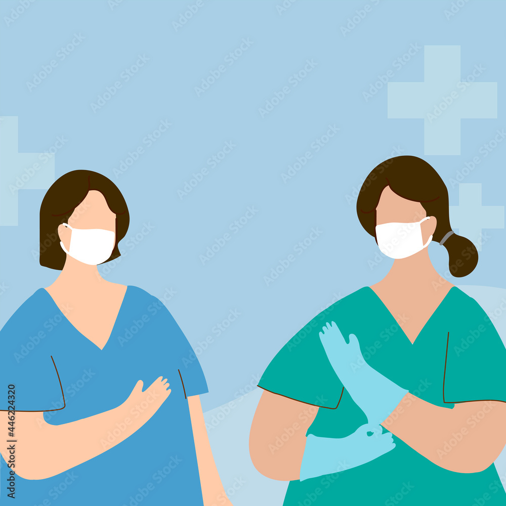 Obraz premium Coronavirus medical staff character element vector