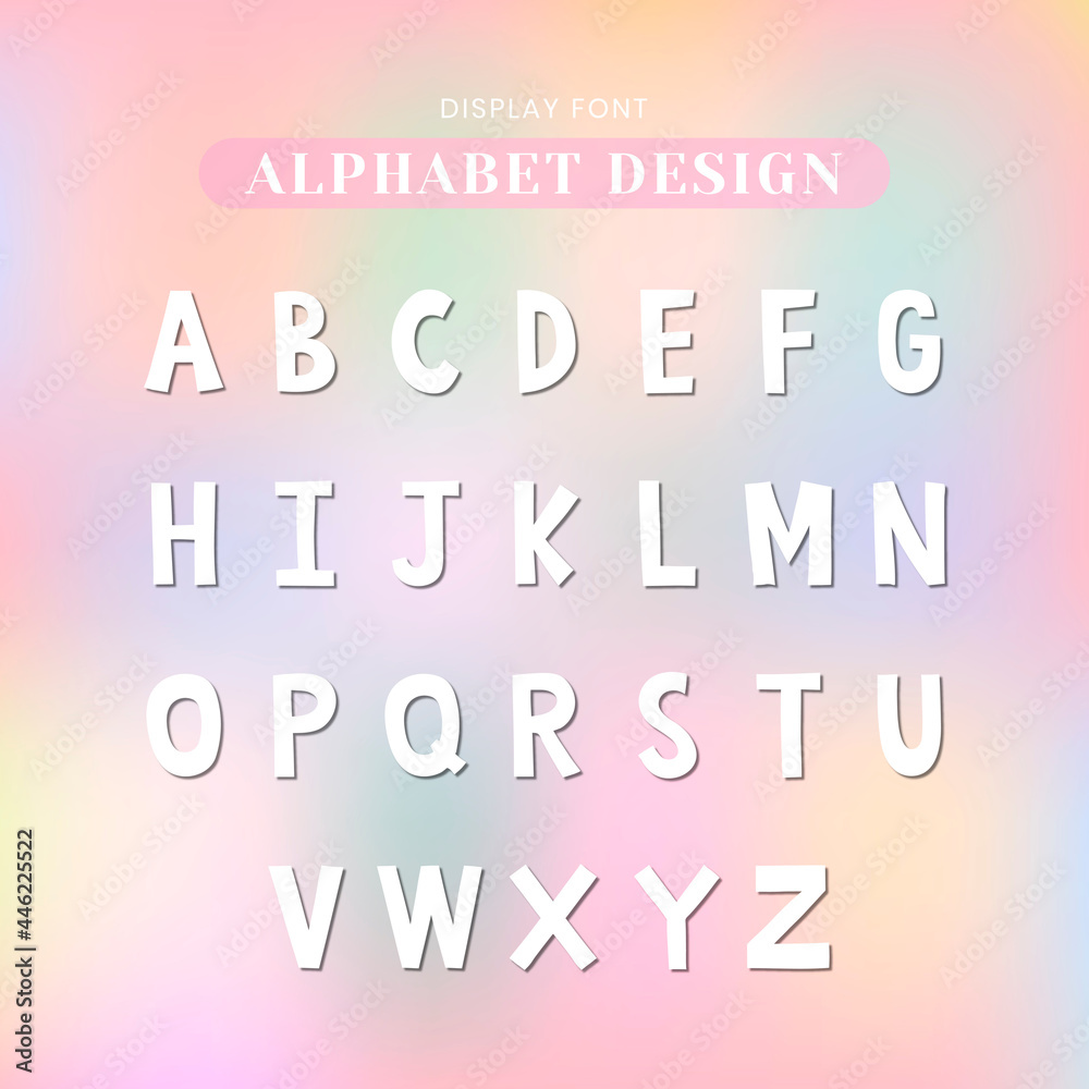 Display font alphabet set vector