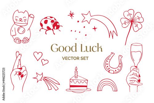 Good Luck Icon Vector Illustration Set