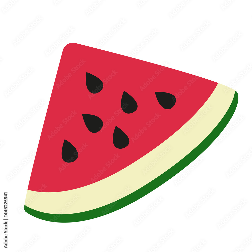 Slice of ripe delicious watermelon on a white background is isolated. The summer berry is large Slice of ripe delicious watermelon on a white background is isolated. The summer berry is large