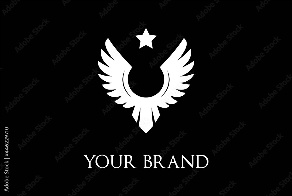 Fototapeta premium Vintage Retro Simple Eagle Hawk Falcon Phoenix Wing Bird Badge Emblem Logo Design Vector