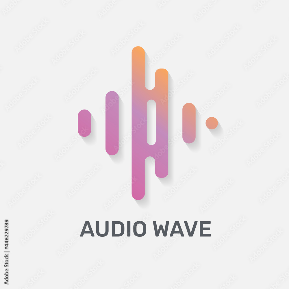 Audio wave music logo vector flat design with editable text Audio wave music logo vector flat design with editable text
