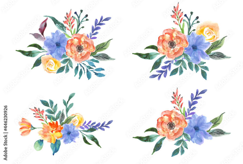 Watercolor floral watercolor bouquet collection