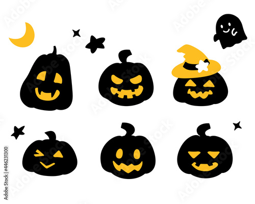 ハロウィン ジャック・オ・ランタン アイコン セット