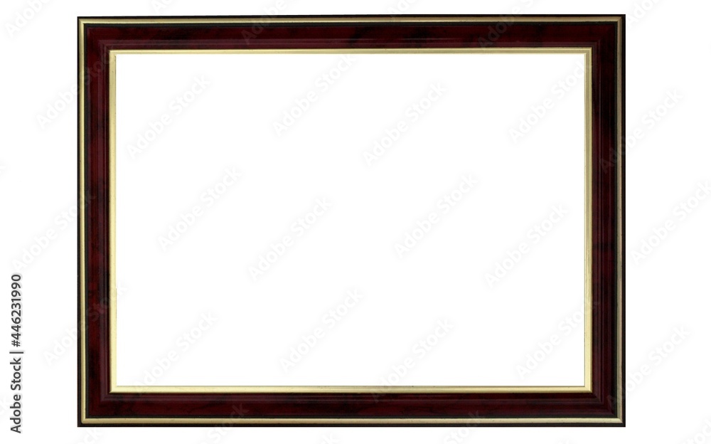 Insulated wooden brown frame with gold edging Insulated wooden brown frame with gold edging