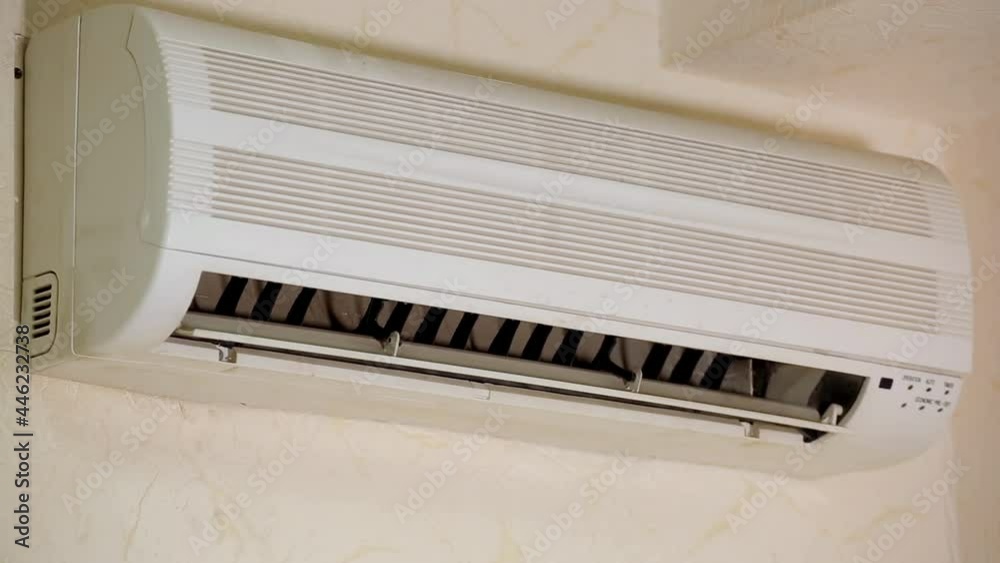 Old Split Air Conditioner Start Blowing To Cool Down Temperature In Office while there is a heat outside Old Split Air Conditioner Start Blowing To Cool Down Temperature In Office while there is a heat outside