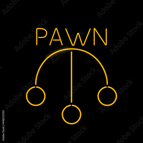 Pawn shop glowing neon sign illustration photo