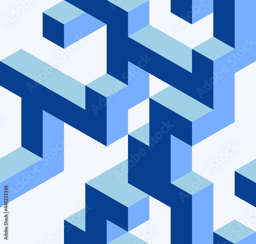Seamless pattern blue maze vector