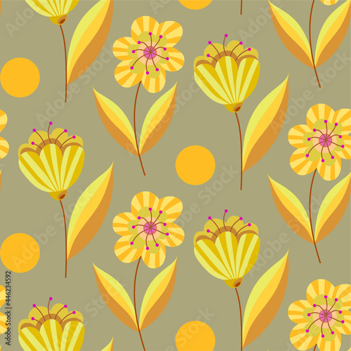 Floral yellow summer seamless pattern © Evita
