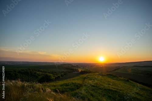 Fototapeta Naklejka Na Ścianę i Meble -  Beautiful summer landscape, sunrise in the countryside