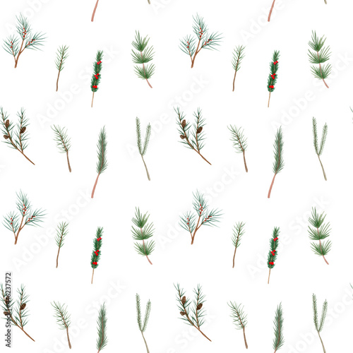Seamless pattern. Hand painted Christmas Toys.