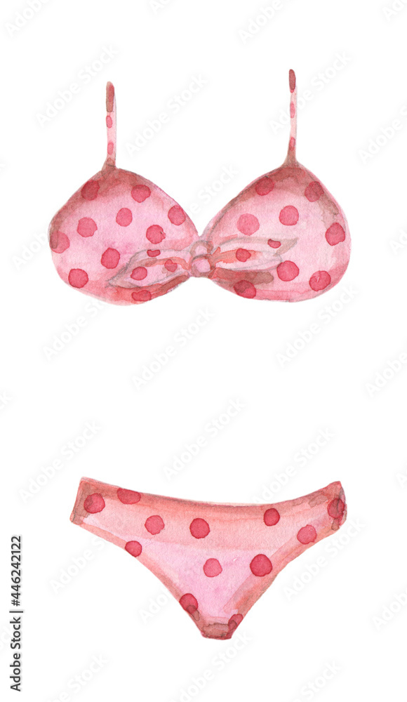 Watercolor pink swimsuit Watercolor pink swimsuit