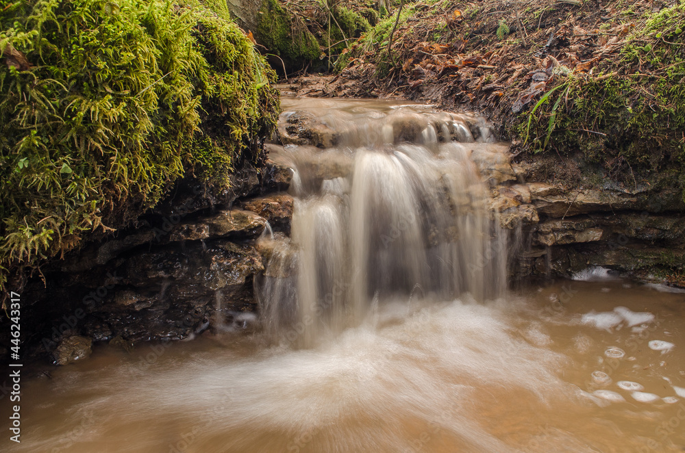 Fototapeta premium Long exposure Trejrumbina waterfall photography, Latvia.
