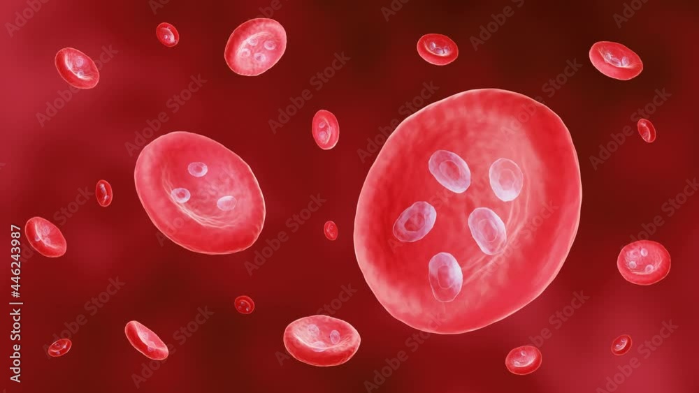 Plasmodium malariae infection, Red blood cells infected by parasites causing malaria Plasmodium malariae infection, Red blood cells infected by parasites causing malaria