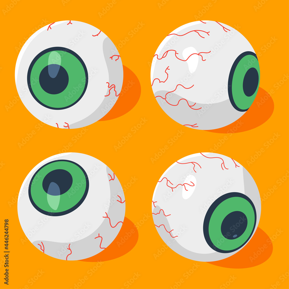 Cartoon eyes for Halloween vector set isolated on background. Cartoon eyes for Halloween vector set isolated on background.