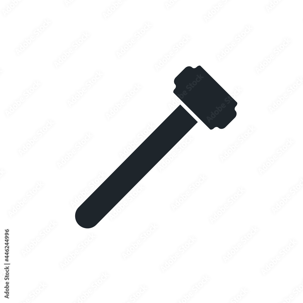 Hammer icon. Black hummer silhouette. Work repair tool. Vector illustration isolated on white. Hammer icon. Black hummer silhouette. Work repair tool. Vector illustration isolated on white.