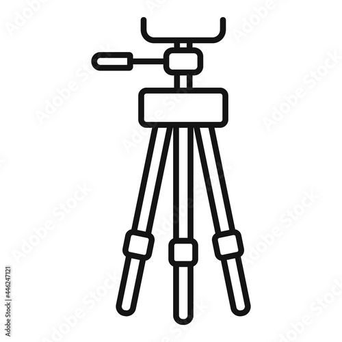 Handle tripod icon outline vector. Mobile phone stand