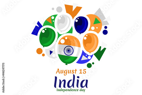August 15, Independence day of India vector illustration. Suitable for greeting card, poster and banner. 