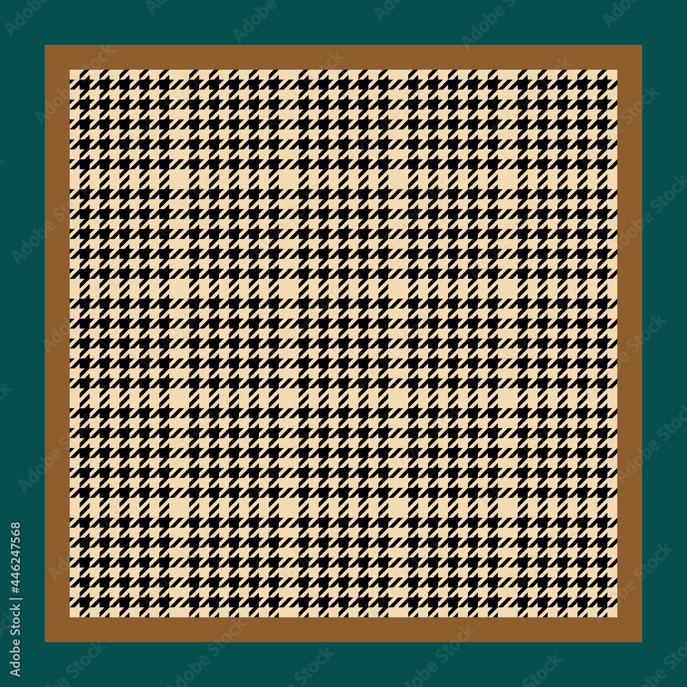 Vektorová grafika „Scarf design with houndstooth pattern in brown
