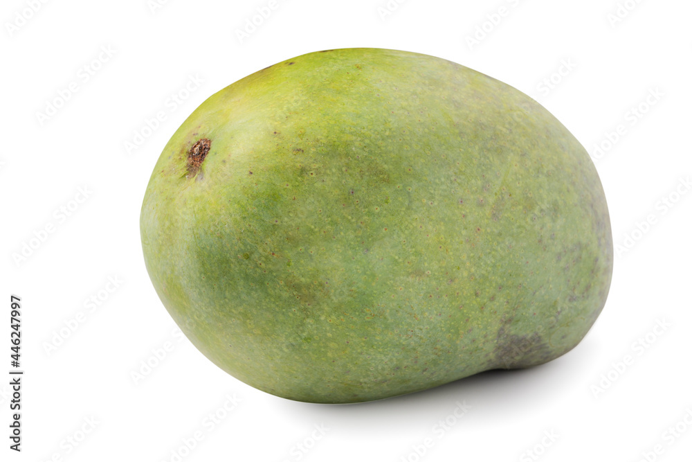 Beautiful delicious green mango isolated on white table background. Beautiful delicious green mango isolated on white table background.