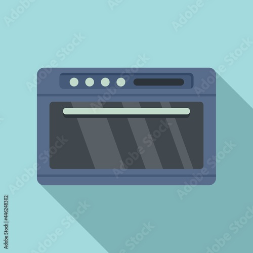 Gas convection oven icon flat vector. Electric grill stove