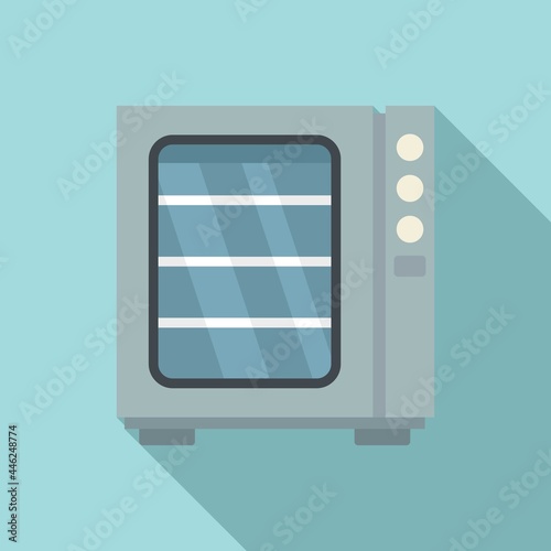 Oven convection technology icon flat vector. Gas fan stove
