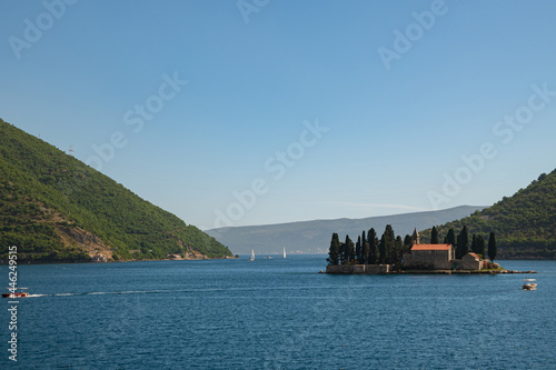 Boka-Kotor Bay, Perast city, Montenegro. Adriatic. A beautiful old town surrounded by mountains and the sea. Catholic monastery of St. Jura © Alona Dudaieva