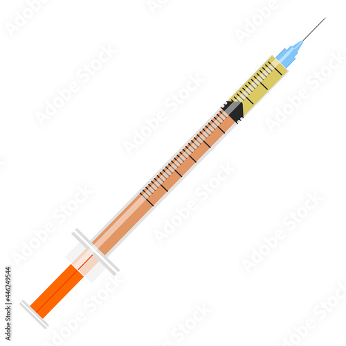 syringe vaccination and injection concept. Vector illustration