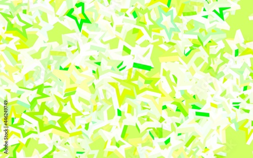 Light Green  Yellow vector texture with beautiful stars.