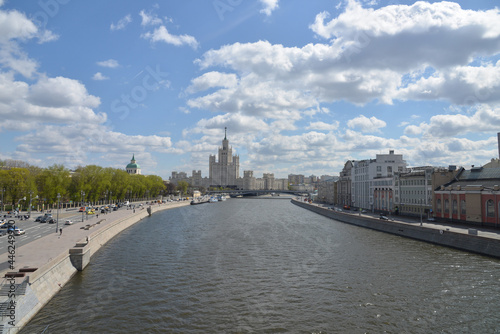 Panorama of Moscow. Old skyscraper and the Moscow River. © Vlad Ivantcov