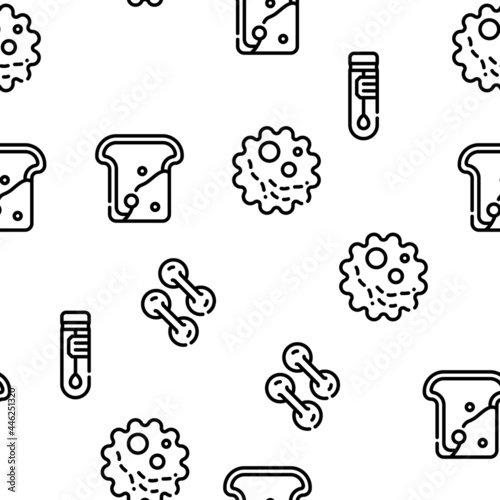Pathogen Virus Disease Vector Seamless Pattern Thin Line Illustration