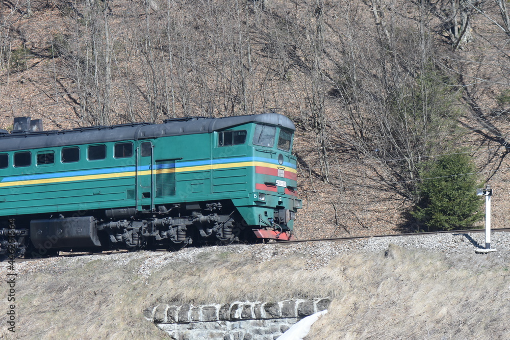 Naklejka premium train on the railway