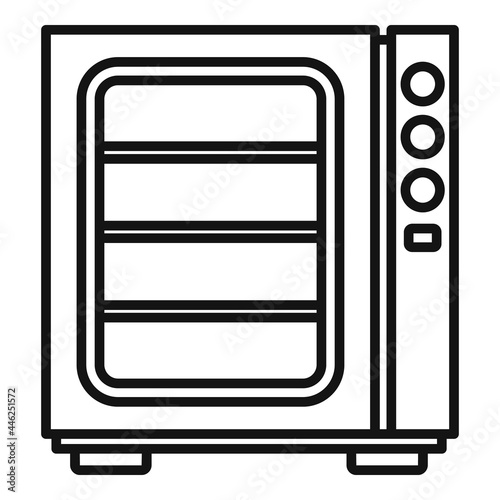 Oven convection technology icon outline vector. Gas fan stove