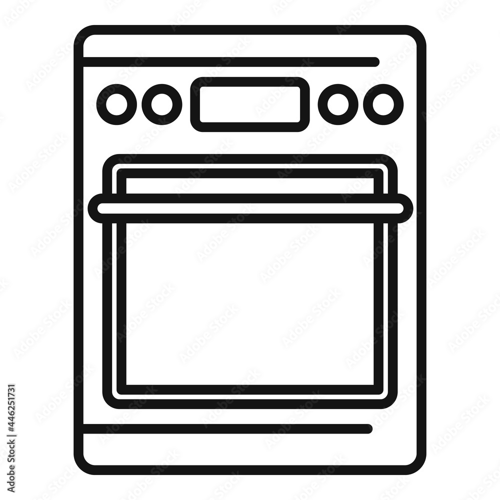 Hot oven icon outline vector. Electric convection stove Hot oven icon outline vector. Electric convection stove