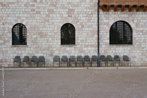 Peaceful landscape and beautiful garden and monastery in Assisi