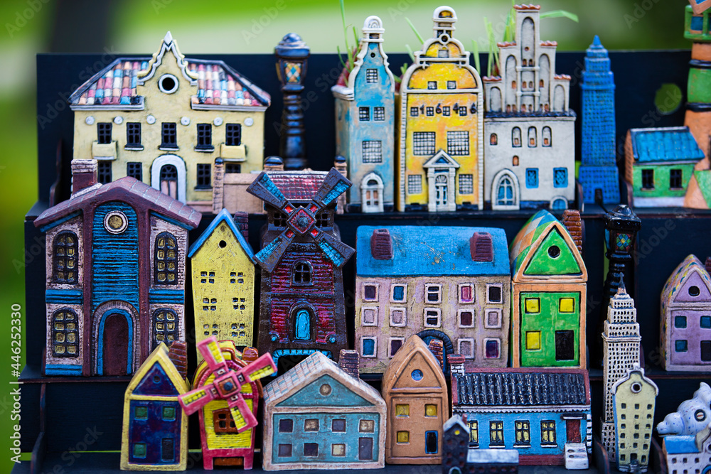 Small colorful toy houses. Fabulous city.