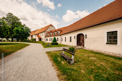 Cerveny Kamen Castle is a 13th-century castle in Slovakia. Castle with beautiful garden and park photo