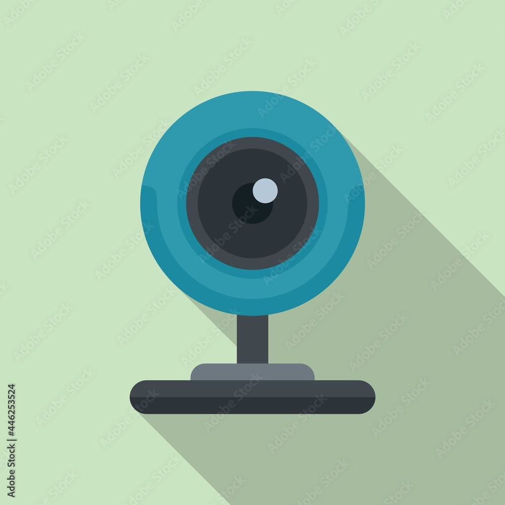 Gaming web camera icon flat vector. Video camcorder Gaming web camera icon flat vector. Video camcorder