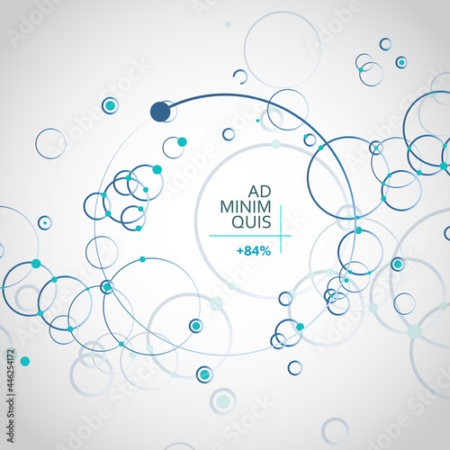 Network Background. Vector connected circles and dots. Technology and communication business design