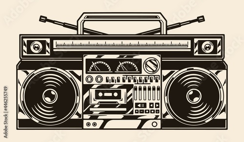 Vintage concept of ghetto blaster