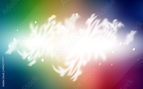 Dark Multicolor vector layout with bright snowflakes.