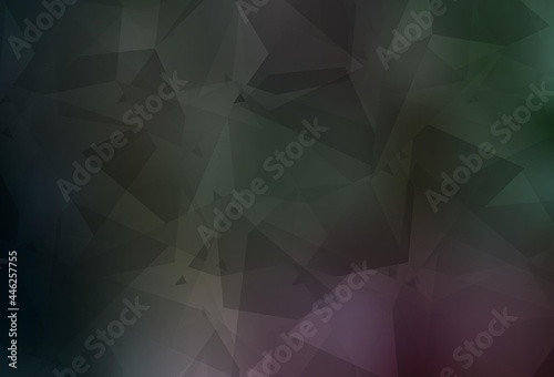Dark Pink, Green vector template with chaotic poly shapes.