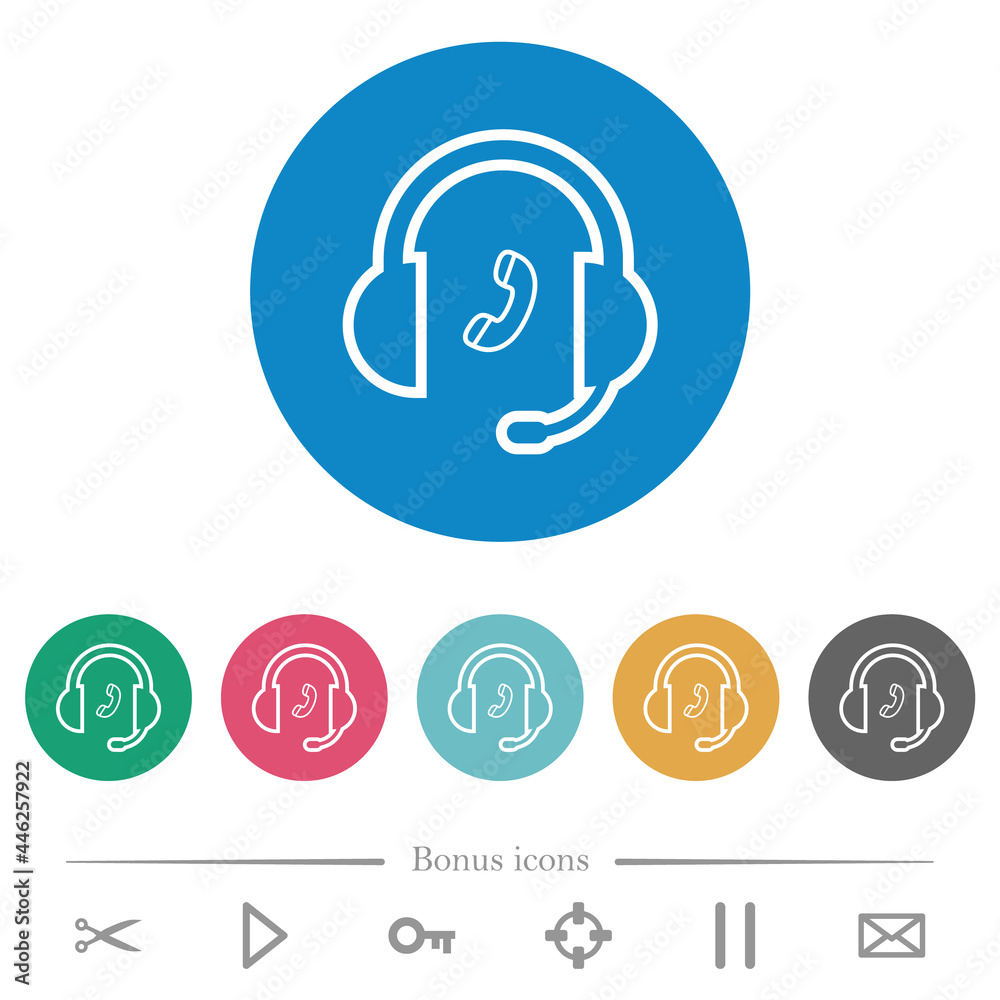 Call customer service outline flat round icons Call customer service outline flat round icons