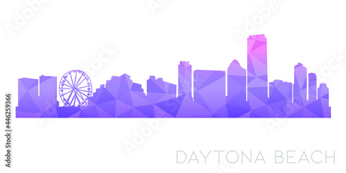 Daytona Beach, FL, USA Low Poly Skyline Clip Art City Design. Geometric Polygon Graphic Horizon Icon. Vector Illustration Symbol. photo