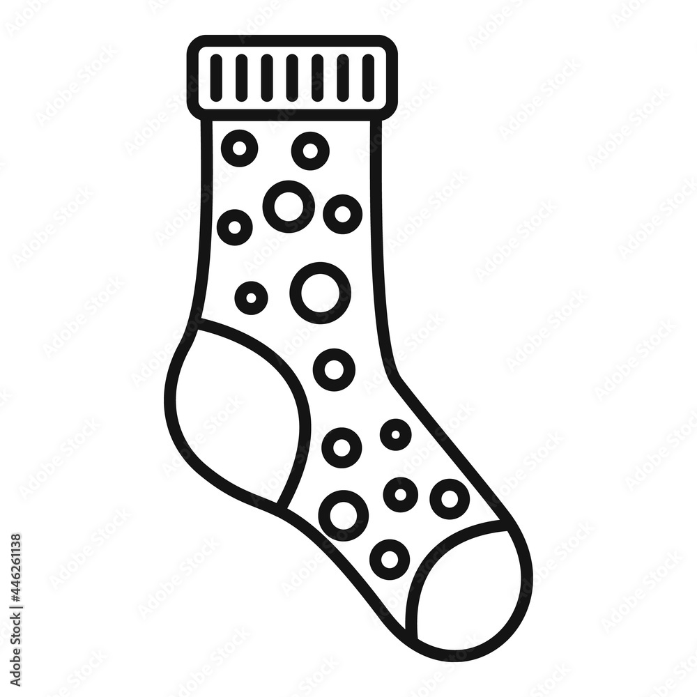 Hosiery icon outline vector. Winter sock Hosiery icon outline vector. Winter sock