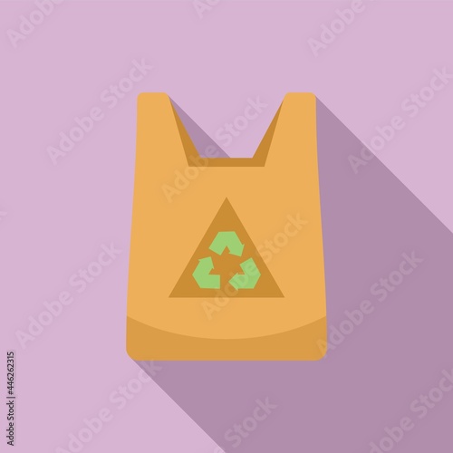 Eco bag icon flat vector. Handle bag